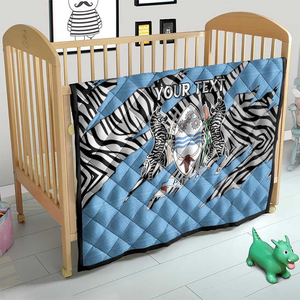Personalized Botswana Quilt Coat Of Arms With Map - African and Zebra Patterns