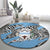 Personalized Botswana Round Carpet Coat Of Arms With Map - African and Zebra Patterns