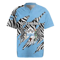 Personalized Botswana Rugby Jersey Coat Of Arms With Map - African and Zebra Patterns