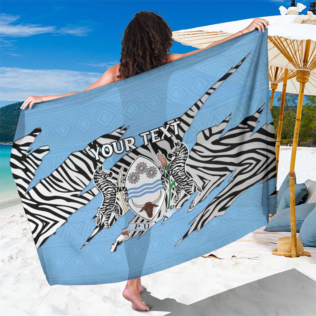 Personalized Botswana Sarong Coat Of Arms With Map - African and Zebra Patterns