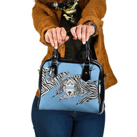 Personalized Botswana Shoulder Handbag Coat Of Arms With Map - African and Zebra Patterns