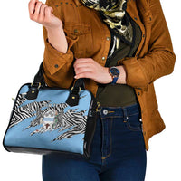Personalized Botswana Shoulder Handbag Coat Of Arms With Map - African and Zebra Patterns