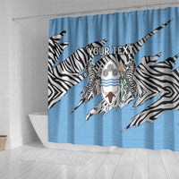 Personalized Botswana Shower Curtain Coat Of Arms With Map - African and Zebra Patterns
