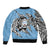Personalized Botswana Sleeve Zip Bomber Jacket Coat Of Arms With Map - African and Zebra Patterns
