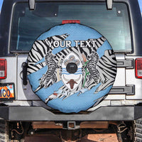 Personalized Botswana Spare Tire Cover Coat Of Arms With Map - African and Zebra Patterns