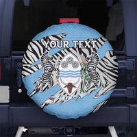 Personalized Botswana Spare Tire Cover Coat Of Arms With Map - African and Zebra Patterns