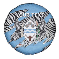 Personalized Botswana Spare Tire Cover Coat Of Arms With Map - African and Zebra Patterns