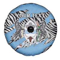 Personalized Botswana Spare Tire Cover Coat Of Arms With Map - African and Zebra Patterns