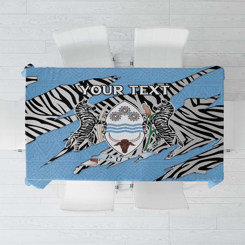 Personalized Botswana Tablecloth Coat Of Arms With Map - African and Zebra Patterns