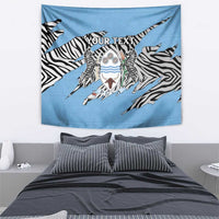 Personalized Botswana Tapestry Coat Of Arms With Map - African and Zebra Patterns