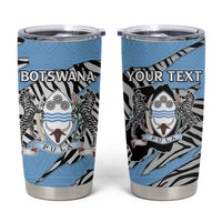Personalized Botswana Tumbler Cup Coat Of Arms With Map - African and Zebra Patterns