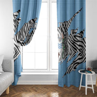 Personalized Botswana Window Curtain Coat Of Arms With Map - African and Zebra Patterns