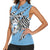 Personalized Botswana Women Sleeveless Polo Shirt Coat Of Arms With Map - African and Zebra Patterns