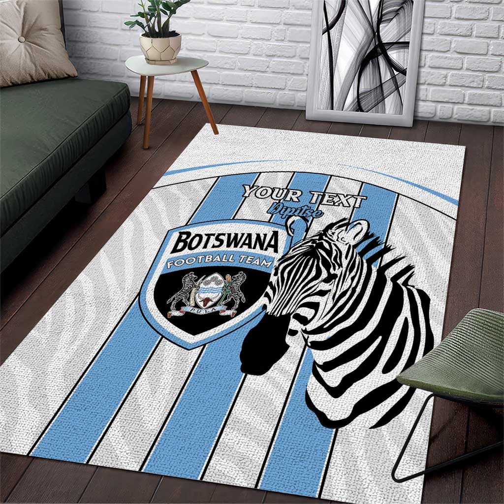 Custom Botswana Football Area Rug Come On Zebras