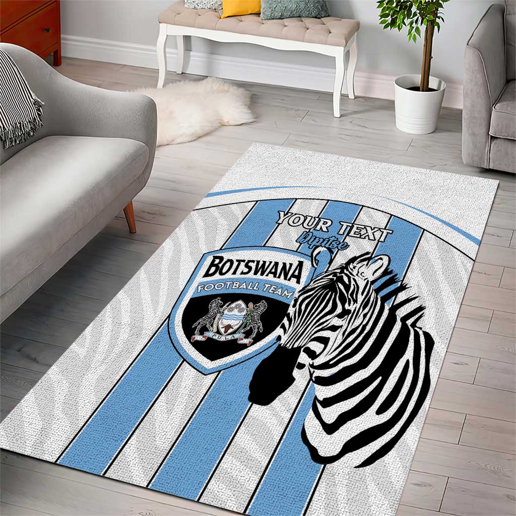 Custom Botswana Football Area Rug Come On Zebras
