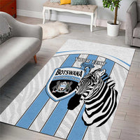 Custom Botswana Football Area Rug Come On Zebras