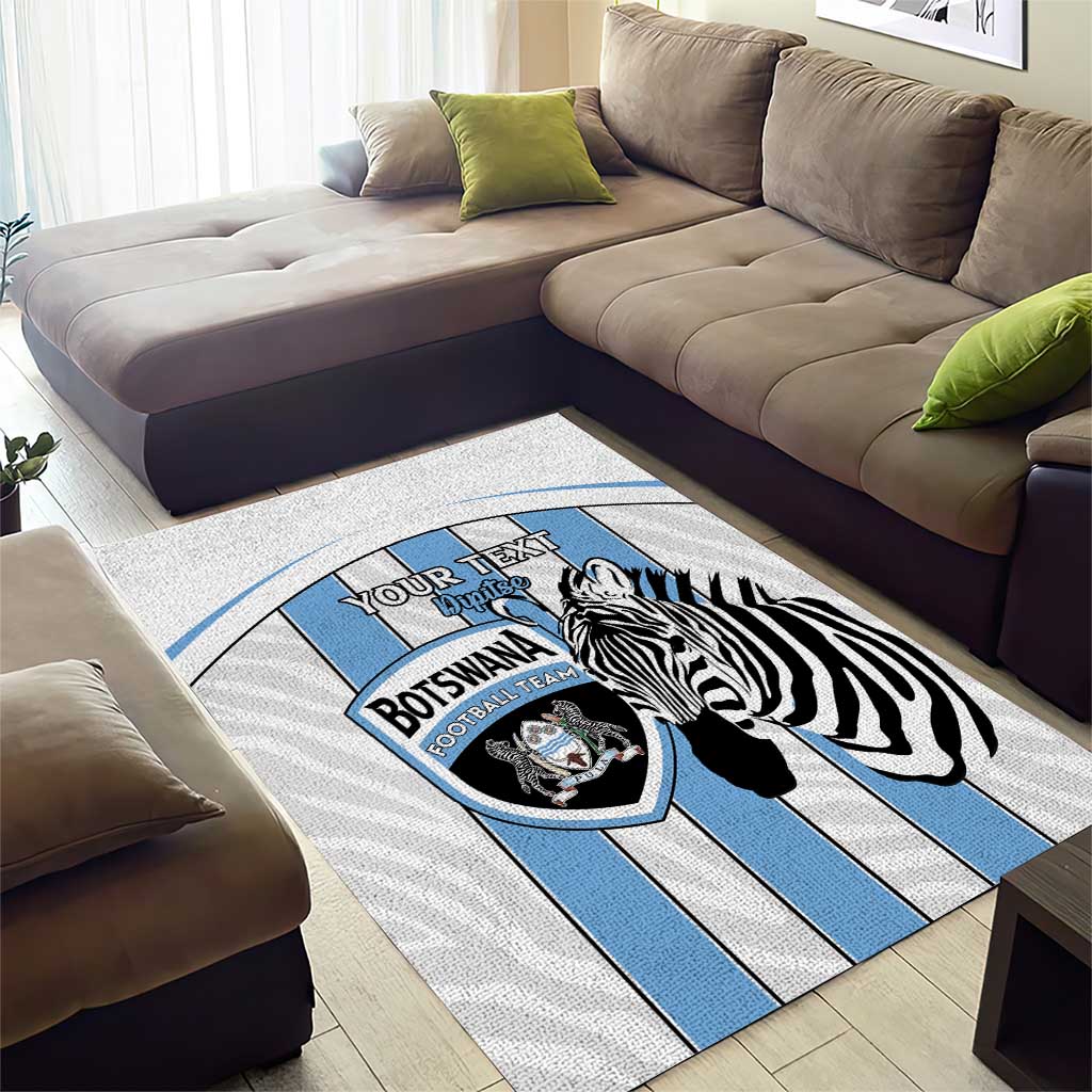 Custom Botswana Football Area Rug Come On Zebras