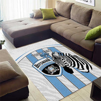 Custom Botswana Football Area Rug Come On Zebras