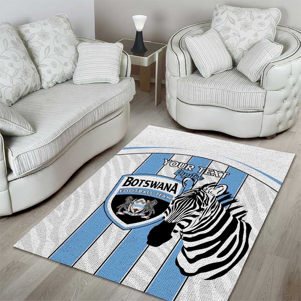 Custom Botswana Football Area Rug Come On Zebras