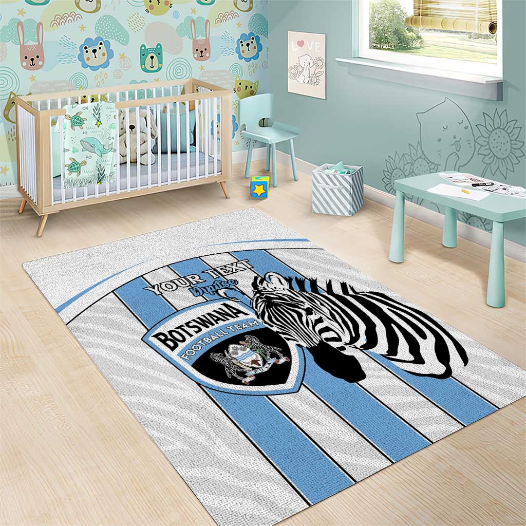 Custom Botswana Football Area Rug Come On Zebras