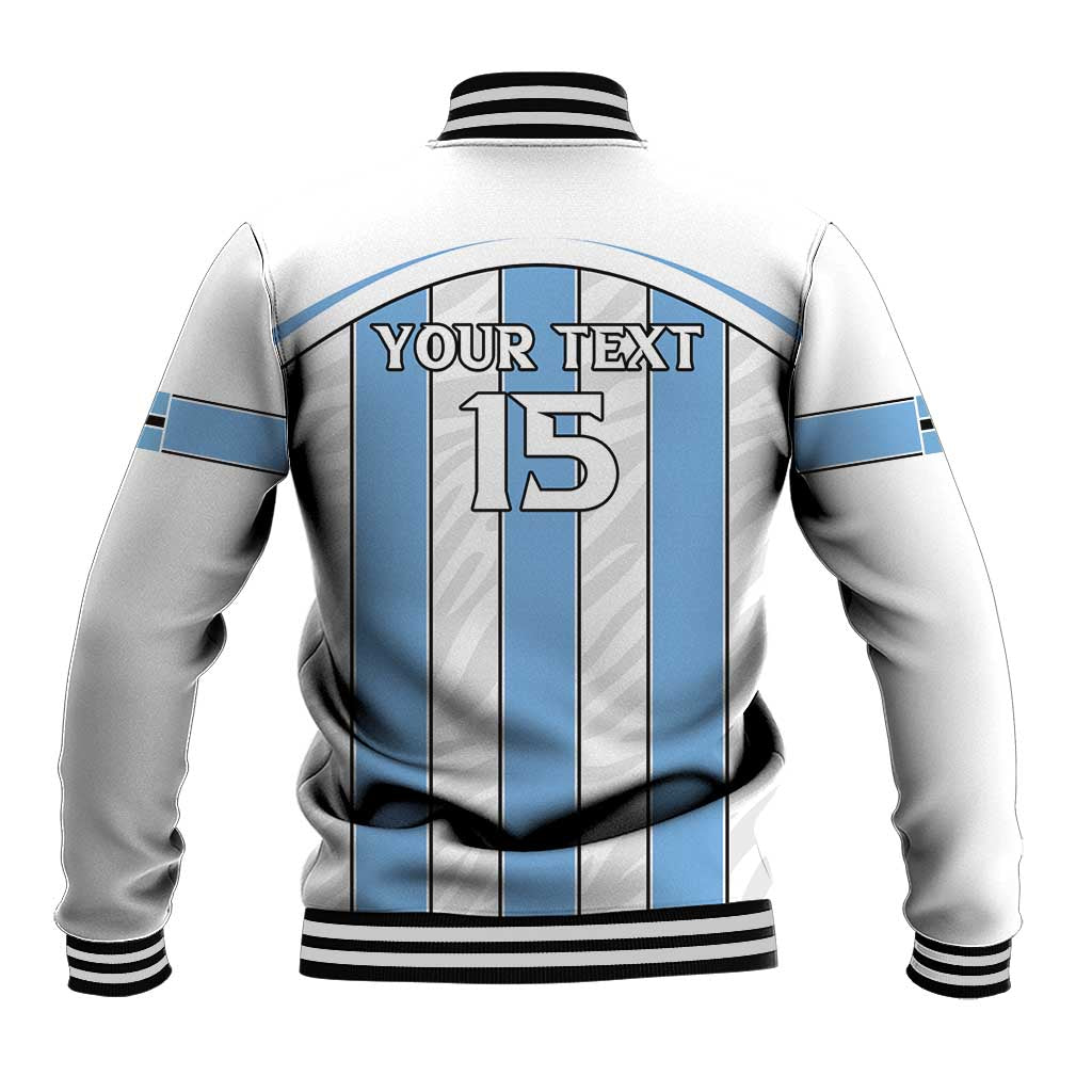 Custom Botswana Football Baseball Jacket Come On Zebras