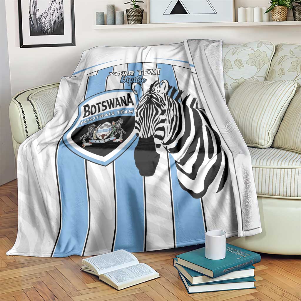 Custom Botswana Football Blanket Come On Zebras