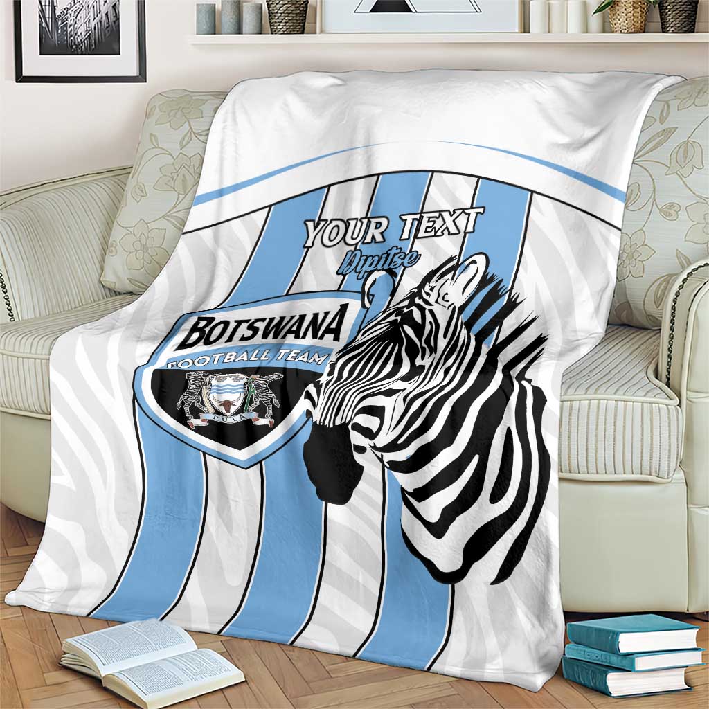 Custom Botswana Football Blanket Come On Zebras