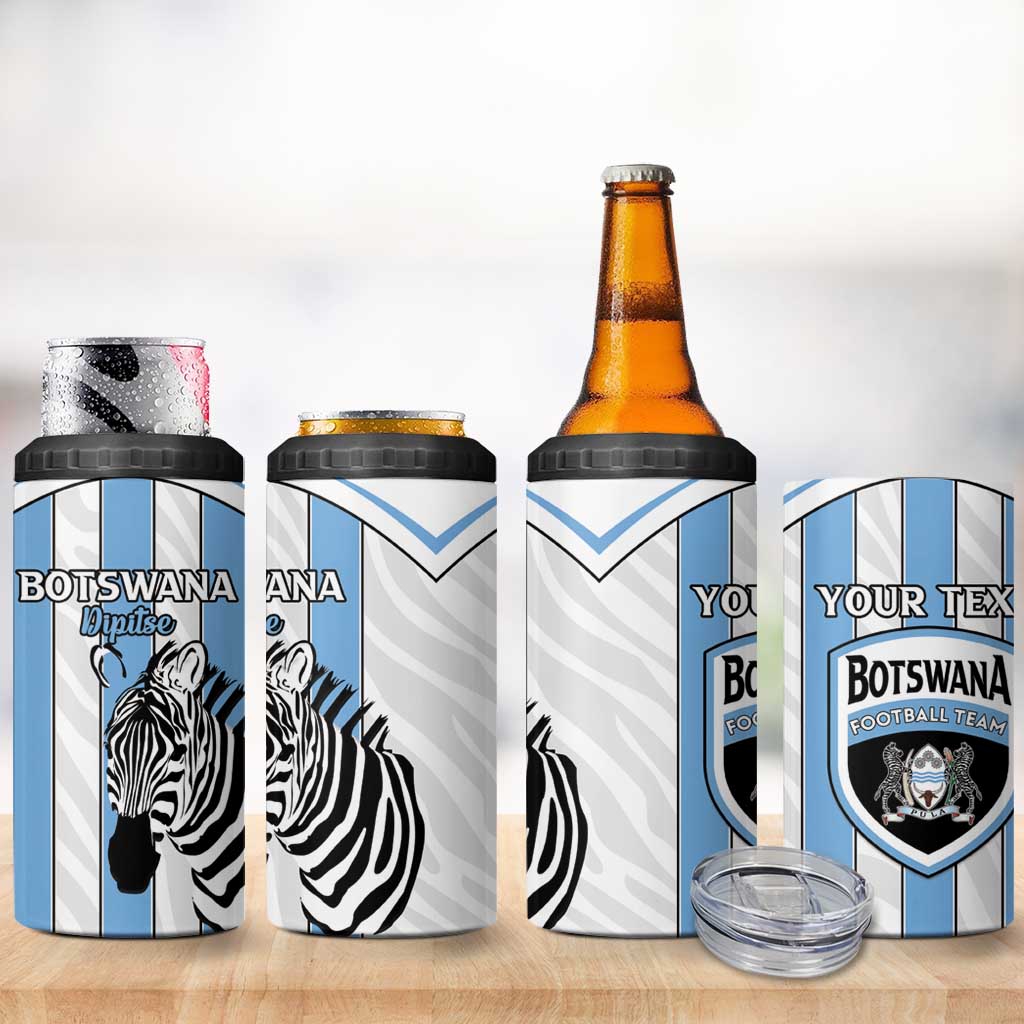 Custom Botswana Football 4 in 1 Can Cooler Tumbler Come On Zebras
