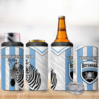 Custom Botswana Football 4 in 1 Can Cooler Tumbler Come On Zebras