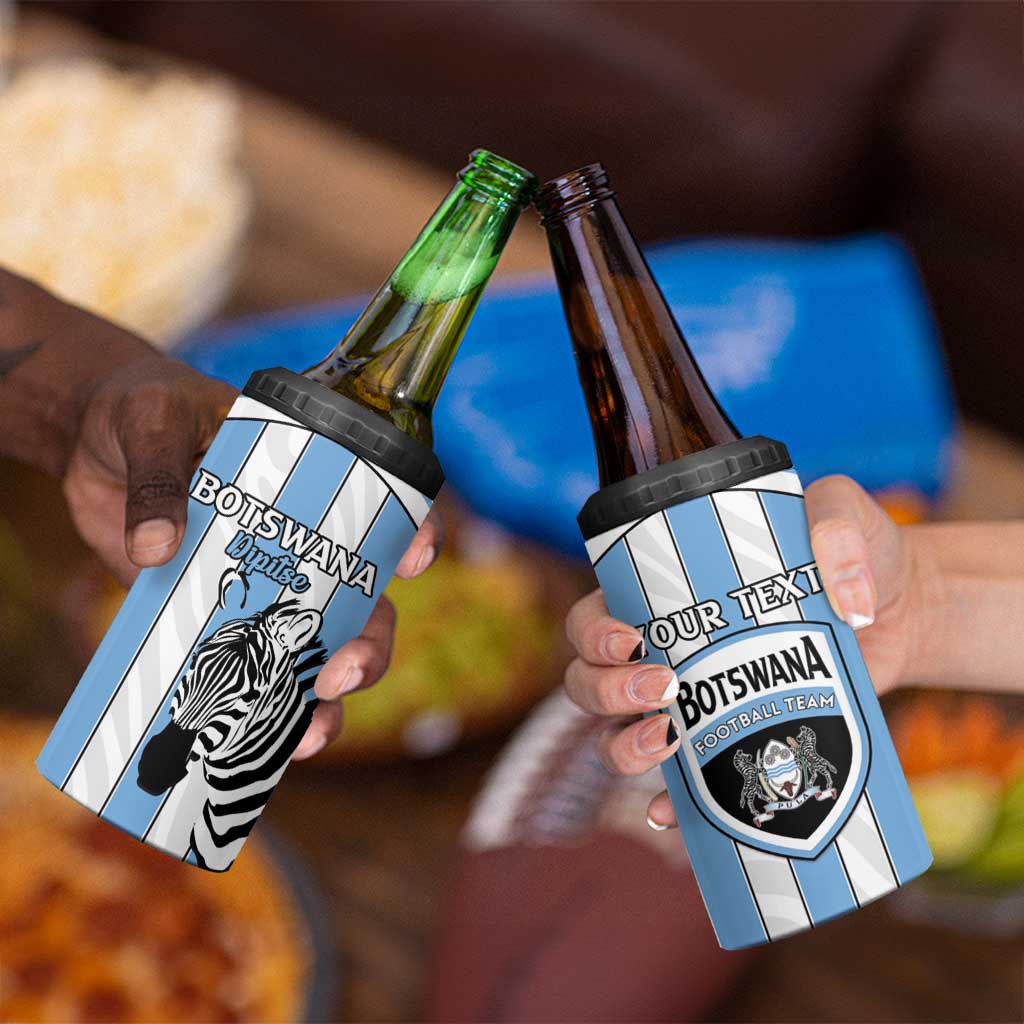 Custom Botswana Football 4 in 1 Can Cooler Tumbler Come On Zebras