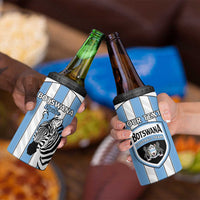 Custom Botswana Football 4 in 1 Can Cooler Tumbler Come On Zebras