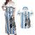 Custom Botswana Football Couples Matching Off Shoulder Maxi Dress and Hawaiian Shirt Come On Zebras