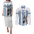 Custom Botswana Football Couples Matching Puletasi and Long Sleeve Button Shirt Come On Zebras