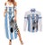 Custom Botswana Football Couples Matching Summer Maxi Dress and Long Sleeve Button Shirt Come On Zebras
