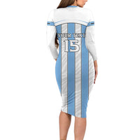 Custom Botswana Football Family Matching Long Sleeve Bodycon Dress and Hawaiian Shirt Come On Zebras