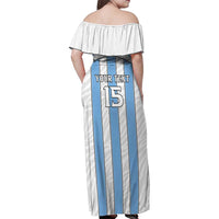 Custom Botswana Football Family Matching Off Shoulder Maxi Dress and Hawaiian Shirt Come On Zebras