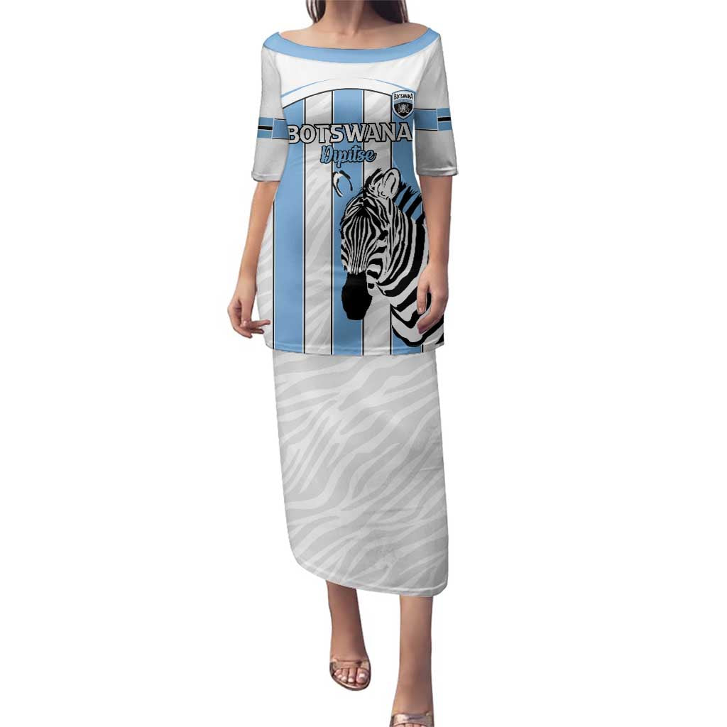 Custom Botswana Football Family Matching Puletasi and Hawaiian Shirt Come On Zebras