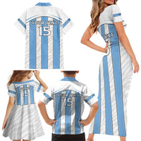 Custom Botswana Football Family Matching Short Sleeve Bodycon Dress and Hawaiian Shirt Come On Zebras