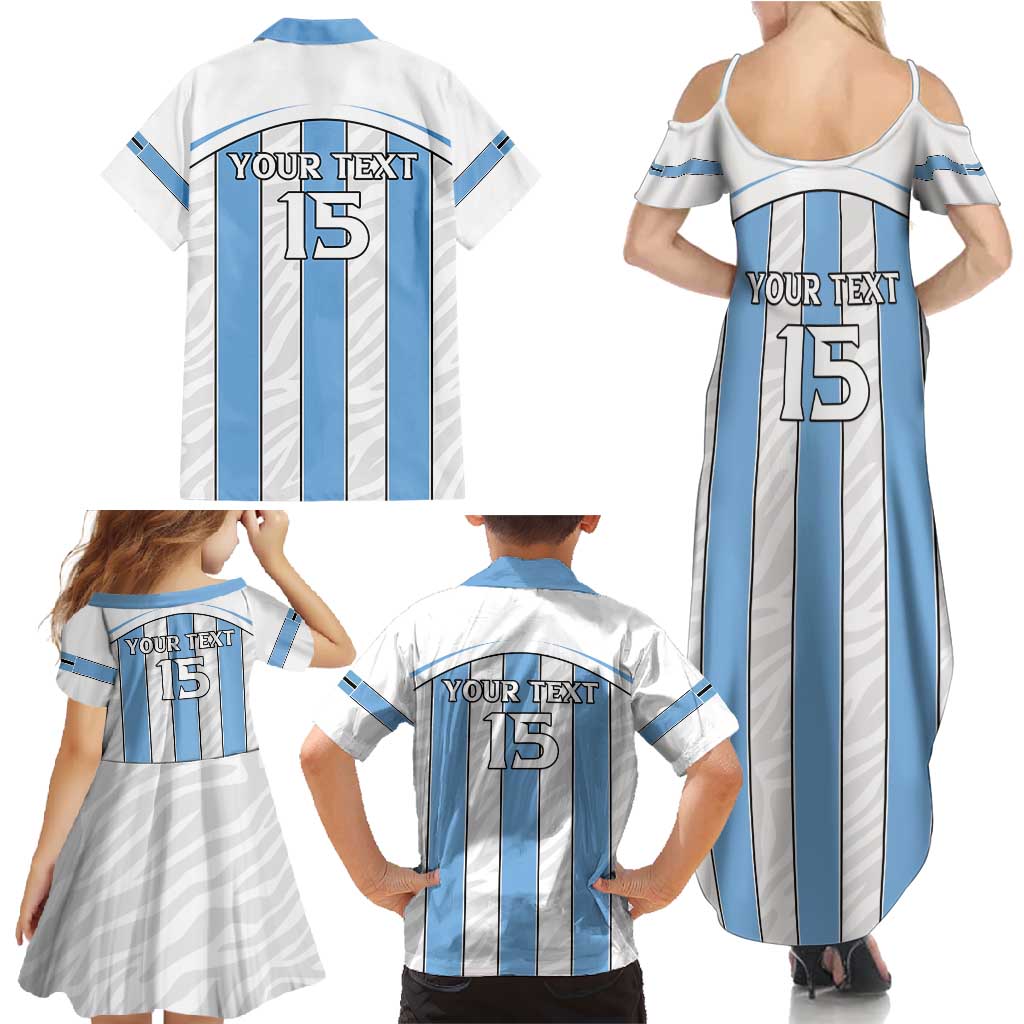 Custom Botswana Football Family Matching Summer Maxi Dress and Hawaiian Shirt Come On Zebras