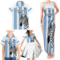 Custom Botswana Football Family Matching Tank Maxi Dress and Hawaiian Shirt Come On Zebras