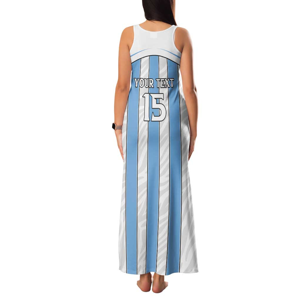 Custom Botswana Football Family Matching Tank Maxi Dress and Hawaiian Shirt Come On Zebras