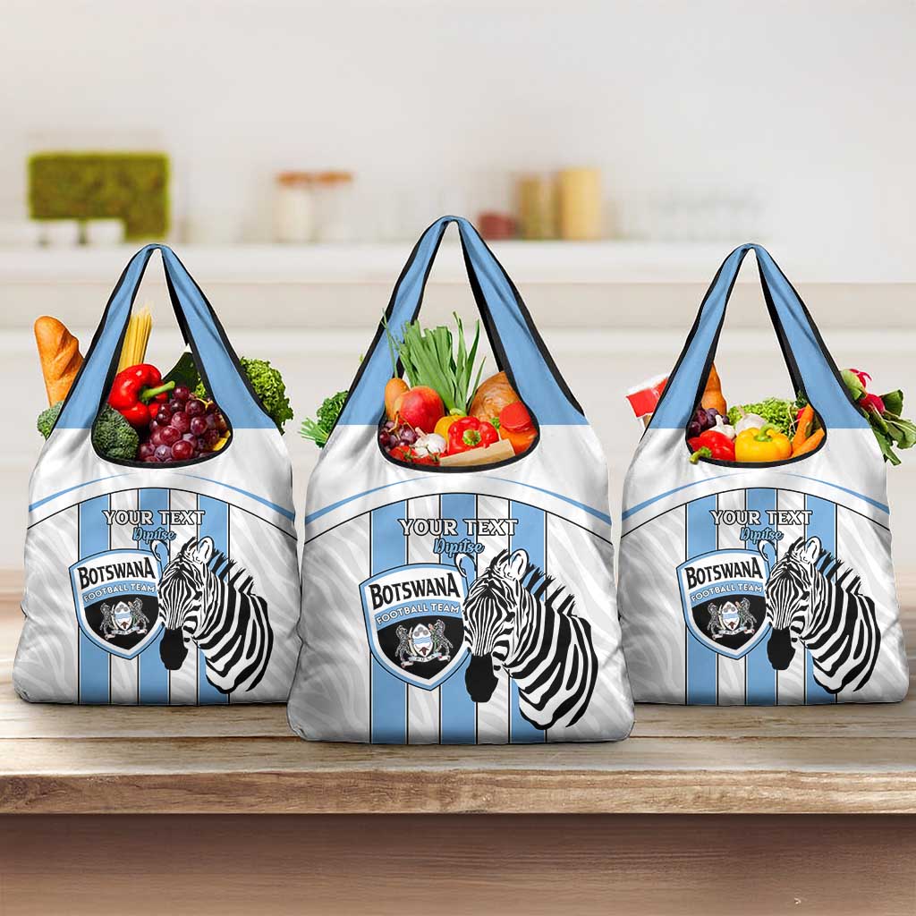 Custom Botswana Football Grocery Bag Come On Zebras