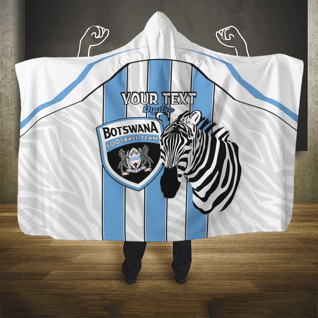 Custom Botswana Football Hooded Blanket Come On Zebras
