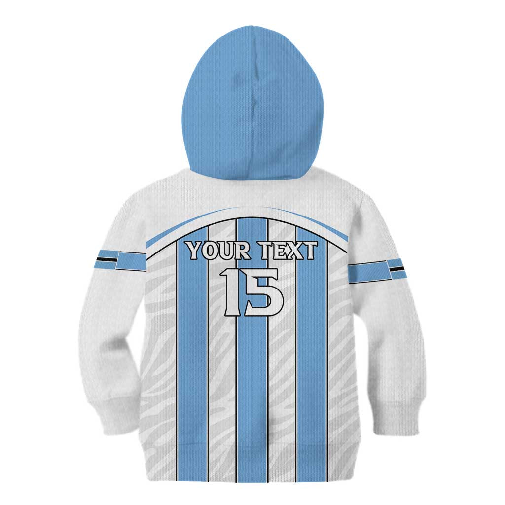 Custom Botswana Football Kid Hoodie Come On Zebras