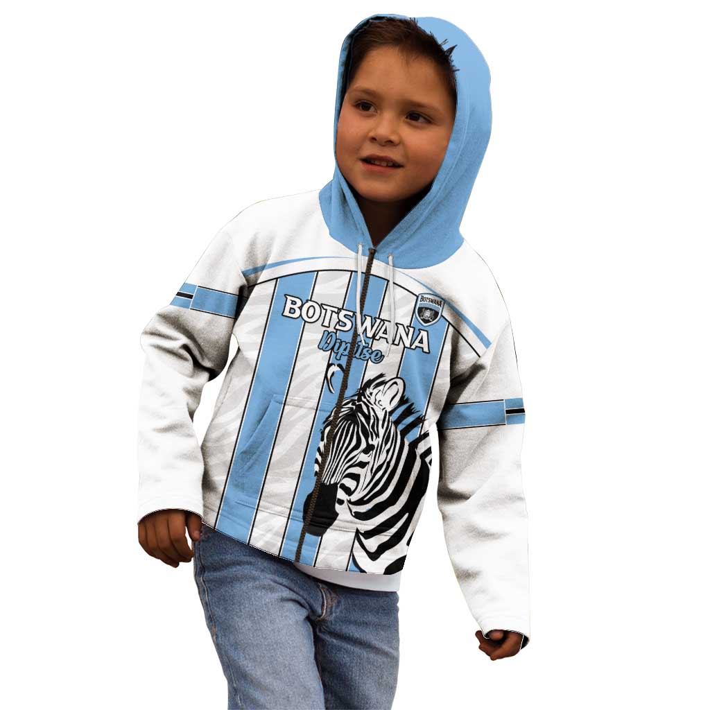 Custom Botswana Football Kid Hoodie Come On Zebras