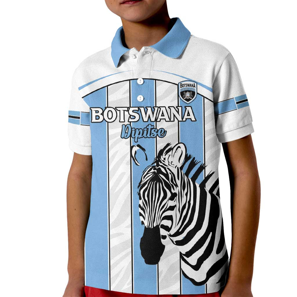 Custom Botswana Football Kid Polo Shirt Come On Zebras