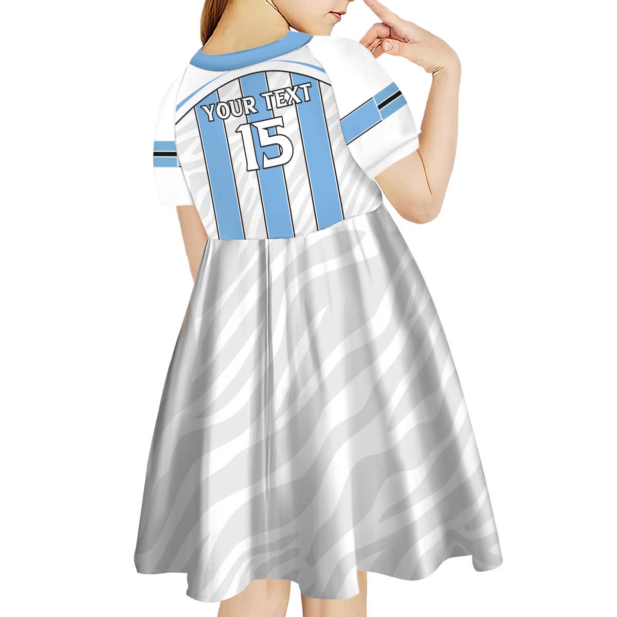Custom Botswana Football Kid Short Sleeve Dress Come On Zebras