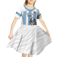 Custom Botswana Football Kid Short Sleeve Dress Come On Zebras