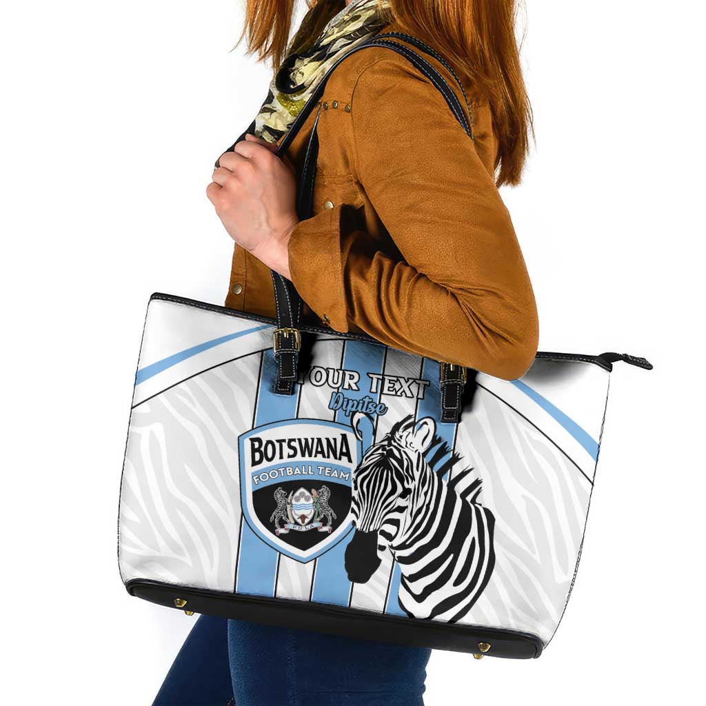 Custom Botswana Football Leather Tote Bag Come On Zebras