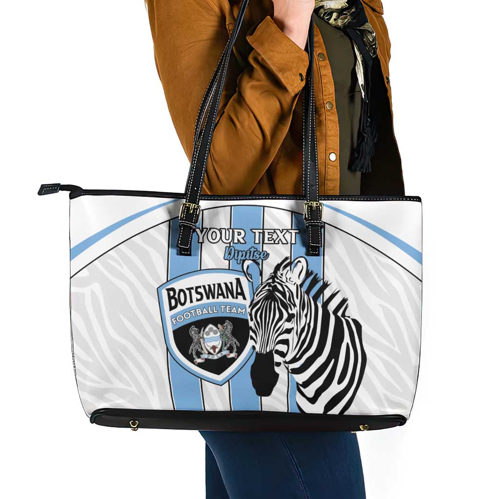 Custom Botswana Football Leather Tote Bag Come On Zebras